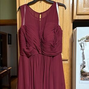Azazie Burgundy Sleeveless Wedding Dress